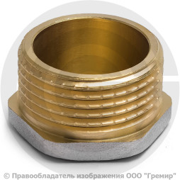 Заглушка латунная НР (НАР) Ду-15 (1/2") никель Aquasfera