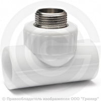 Тройник PP-R комбинированный белый НР (НАР) Дн 20-3/4" RTP (РосТурПласт) Тройник PP-R комбинированный белый НР (НАР) Дн 20-3/4" RTP (РосТурПласт)