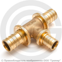 Тройник бронзовый для PE-X труб Дн 16-16-16 RAUTITAN PLATINUM RX Rehau Тройник бронзовый для PE-X труб Дн 16-16-16 RAUTITAN PLATINUM RX Rehau