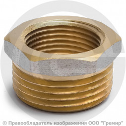 Футорка латунная ВР-НР (ВН-НАР) Ду 25-40 (1"- 1 1/2") никель Aquasfera
