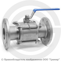 Кран нержавеющий AISI 304 (CF8) трехсоставной фланцевый Ду-80 (3") Ру-25 NK-BF80/4