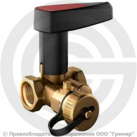 Клапан запорно-балансировочный ручной латунный муфтовый Ду-25 Ру-25 ВР (ВН) Kvs=7.4м3/ч со сливным краном BASIC Broen Клапан запорно-балансировочный ручной латунный муфтовый Ду-25 Ру-25 ВР (ВН) Kvs=7.4м3/ч со сливным краном BASIC Broen