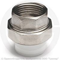 Муфта PP-R комбинированная разъемная белая ВР (ВН) Дн 25-1" Китай