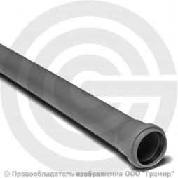 Труба PP-H канализационная серая Дн 50х1,5 безнапорная L=1м в/к RTP (РосТурПласт) Пиарком