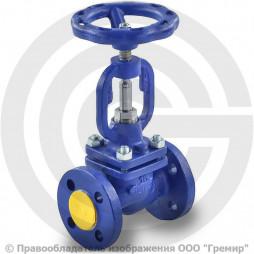 Клапан запорный стальной фланцевый Ду-65 Ру-40 (Т<400°С) сальниковый 215F Zetkama