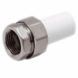 Муфта PP-R комбинированная разъемная белая наружная пайка/ВР Дн 50-1 1/2" RTP (РосТурПласт)