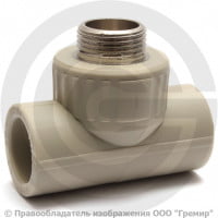 Тройник PP-R комбинированный серый НР (НАР) Дн 25-1/2" VALFEX Тройник PP-R комбинированный серый НР (НАР) Дн 25-1/2" VALFEX