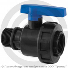 Кран ПНД компрессионный Дн 1"-1" ВР-НР (ВН-НАР) Ру-10 RTP (РосТурПласт)