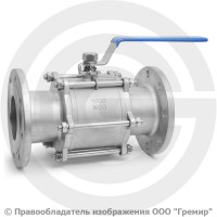 Кран нержавеющий AISI 304 (CF8) трехсоставной фланцевый Ду-150 (6") Ру-16 NK-BF150/4