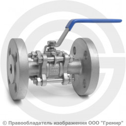 Кран нержавеющий AISI 316 (CF8M) трехсоставной фланцевый Ду-15 (1/2") Ру-64 NK-BF15/6