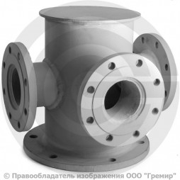 Тройник с пожарной подставкой фланцевый ППТФ стальной Ду 250-150