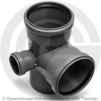 Крестовина PP-H двухплоскостная левая серая Дн 110-110-50 87гр б/нап в/к Ostendorf HT HTEDL Крестовина PP-H двухплоскостная левая серая Дн 110-110-50 87гр б/нап в/к Ostendorf HT HTEDL