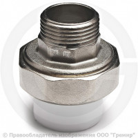 Муфта PP-R комбинированная разъемная белая НР (НАР) Дн 25-1" Pro Aqua Муфта PP-R комбинированная разъемная белая НР (НАР) Дн 25-1" Pro Aqua