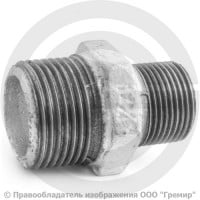 Ниппель переходной чугунный оцинкованный НР (НАР) Ду 25-15 (1"-1/2") Ниппель переходной чугунный оцинкованный НР (НАР) Ду 25-15 (1"-1/2")