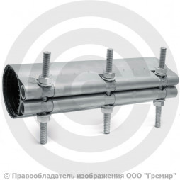 Хомут ремонтный односторонний нержавеющий Ду-65 L=200мм
