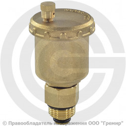 Воздухоотводчик автоматический латунный Ду-15 (1/2") Ру-10 НР (НАР) с запорным клапаном Aquasfera 5001