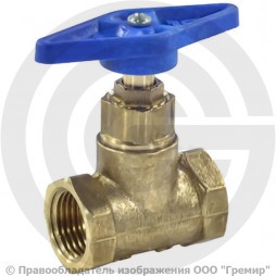 Клапан запорный латунный муфтовый Ду-50 Ру-16 ВР (ВН) (Т<70°С) 15б3р Цветлит