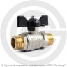 Кран латунный Ду-15 (1/2&quot;) Ру-40 НР (НАР) никель бабочка LD Pride 47.15.Н-Н.Б.