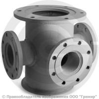 Тройник с пожарной подставкой фланцевый ППТФ стальной Ду 300-150