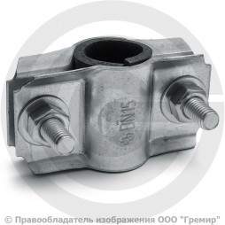 Хомут ремонтный двухсторонний оцинкованный Ду-15 (Дн 20-21,3) L=40мм ККАЗ