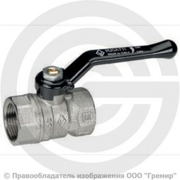 Кран латунный Ду-50 (2") Ру-20 ВР (ВН) никель рычаг Bugatti серия 600