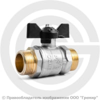 Кран латунный Ду-20 (3/4") Ру-40 НР (НАР) никель бабочка LD Pride 47.20.Н-Н.Б. Кран латунный Ду-20 (3/4") Ру-40 НР (НАР) никель бабочка LD Pride 47.20.Н-Н.Б.