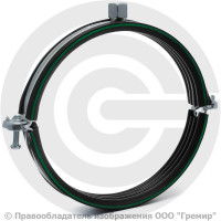 Хомут крепежный оцинкованный с резиновой прокладкой (Дн 159-162) М8/М10 б/к Mupro Optimal Хомут крепежный оцинкованный с резиновой прокладкой (Дн 159-162) М8/М10 б/к Mupro Optimal