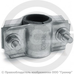 Хомут ремонтный двухсторонний оцинкованный Ду-20 (Дн 25-26,8) L=40мм ККАЗ