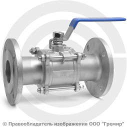 Кран нержавеющий AISI 316 (CF8M) трехсоставной фланцевый Ду-65 (2 1/2") Ру-25 NK-BF65/6