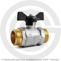 Кран латунный Ду-25 (1") Ру-40 НР (НАР) никель бабочка LD Pride 47.25.Н-Н.Б. Кран латунный Ду-25 (1") Ру-40 НР (НАР) никель бабочка LD Pride 47.25.Н-Н.Б.