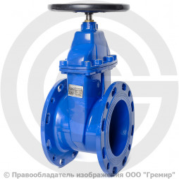 Задвижка чугунная фланцевая Ду-300 Ру-16 (Т<120°С) черный штурвал 30ч39р Китай