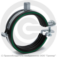 Хомут крепежный оцинкованный с резиновой прокладкой (Дн 68-73) М8/М10 б/к Mupro Optimal Junior Хомут крепежный оцинкованный с резиновой прокладкой (Дн 68-73) М8/М10 б/к Mupro Optimal Junior