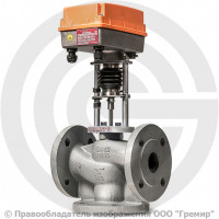 Клапан регулирующий смесительно-разделительный чугунный фланцевый Ду-40 Ру-16 Kvs=16 м3/ч с электроприводом 3-х позиционным TSL-1600-25-1-230-IP67 230В TRV-3 Теплосила Клапан регулирующий смесительно-разделительный чугунный фланцевый Ду-40 Ру-16 Kvs=16 м3/ч с электроприводом 3-х позиционным TSL-1600-25-1-230-IP67 230В TRV-3 Теплосила