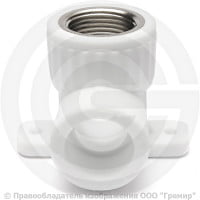 Угольник PP-R комбинированный белый ВР (ВН) Дн 20-1/2" с креплением RTP (РосТурПласт)