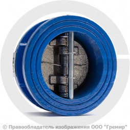 Клапан обратный двухстворчатый чугунный межфланцевый Ду-65 Ру-16 (Т<130°С) ств чугун Китай