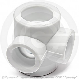 Тройник PP-R 2-двухплоскостной белый внутренняя пайка Дн 25 RTP (РосТурПласт)