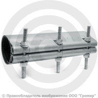 Хомут ремонтный односторонний нержавеющий Ду-200 L=300-330мм Хомут ремонтный односторонний нержавеющий Ду-200 L=300-330мм