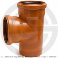 Тройник НПВХ (ПВХ) с раструбом коричневый Дн 400-200 87гр б/нап в/к Ostendorf KGEA Тройник НПВХ (ПВХ) с раструбом коричневый Дн 400-200 87гр б/нап в/к Ostendorf KGEA