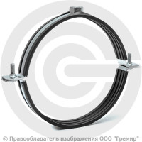 Хомут крепежный оцинкованный с резиновой прокладкой Ду-250 (Дн 266-274) (10") М16 б/к Хомут крепежный оцинкованный с резиновой прокладкой Ду-250 (Дн 266-274) (10") М16 б/к