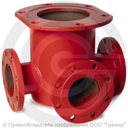Тройник с пожарной подставкой фланцевый ППТФ стальной Ду 200-50 Ру-16 КЗСД