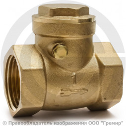 Клапан обратный поворотный латунный Ду-15 (1/2") Ру-40 ВР (ВН) (Т<100°С) латунь+EPDM Aquasfera 3004