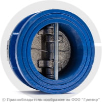 Клапан обратный двухстворчатый чугунный межфланцевый Ду-125 Ру-16 (Т<130°С) ств чугун Китай