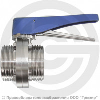 Затвор нержавеющий дисковый поворотный резьбовой Ду-32 (1 1/4") Ру-8 с нержавеющим диском NK-DZmpEPDM32/4 Затвор нержавеющий дисковый поворотный резьбовой Ду-32 (1 1/4") Ру-8 с нержавеющим диском NK-DZmpEPDM32/4