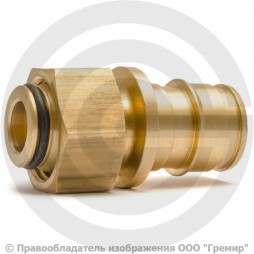 Соединитель латунный для PE-X труб Дн 16-1/2" под конус с накидной гайкой GX179 Giacomini GX179Y043