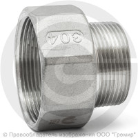 Футорка обратная нержавеющая AISI 304 Ду 50-32 (2"-1 1/4")