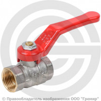 Кран латунный Ду-20 (3/4") Ру-40 ВР (ВН) никель полнопроходной рычаг красный Dist Стандарт Кран латунный Ду-20 (3/4") Ру-40 ВР (ВН) никель полнопроходной рычаг красный Dist Стандарт