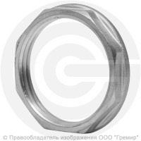 Контргайка латунная ВР (ВН") Ду-32 (1 1/4") никель LD Контргайка латунная ВР (ВН") Ду-32 (1 1/4") никель LD