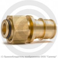 Соединитель латунный для PE-X труб Дн 16-3/4" под евроконус с накидной гайкой GX179 Giacomini GX179Y053 Соединитель латунный для PE-X труб Дн 16-3/4" под евроконус с накидной гайкой GX179 Giacomini GX179Y053