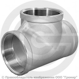 Тройник муфтовый резьбовой нержавеющий AISI 304 ВР (ВН) Ду-65 (2 1/2")