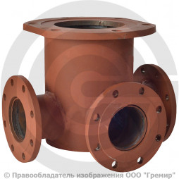 Тройник с пожарной подставкой фланцевый ППТФ стальной Ду 150-100 Ру-10 КЗПО